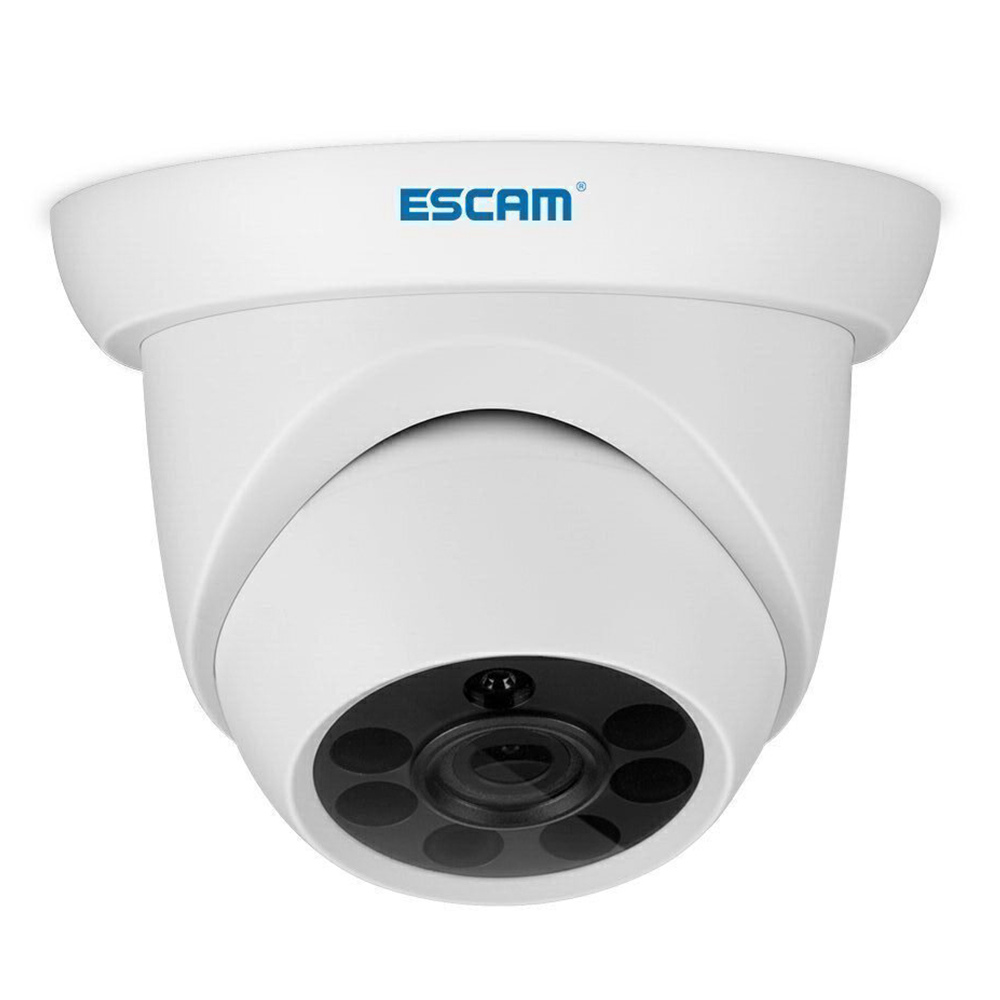 

ESCAM QH001 Outdoor 1080P Dome IP Camera H.265 Day Night Vision Motion Detection Onvif Protocol 3D DNR IR distance - White/US Plug