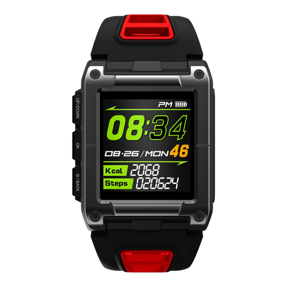 

Makibes G08 Smartwatch MTK2503 GPS 9 Axis Swimming Lap Counter SMS Reminder Heart Rate Multi-mode Sports Monitoring - Red