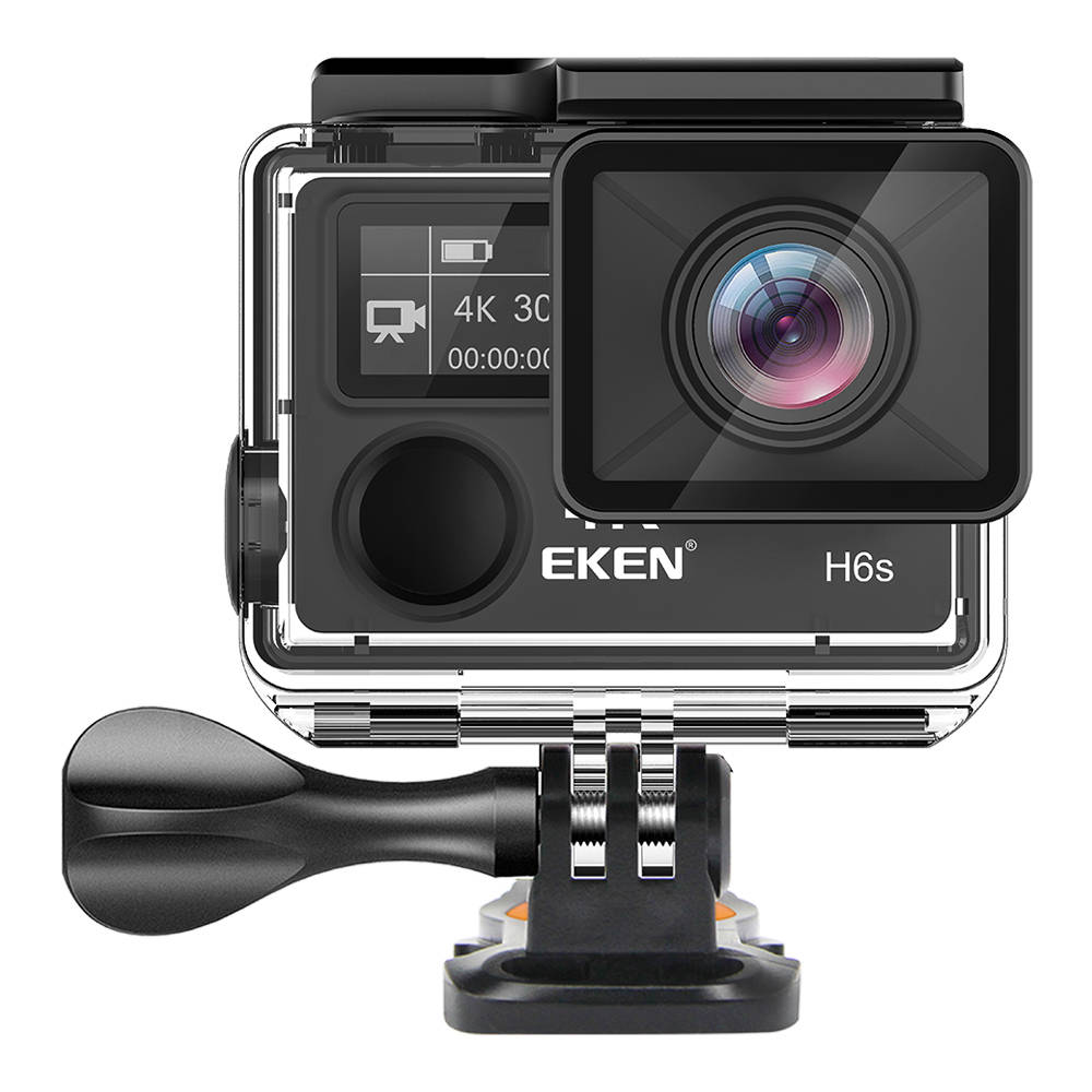 

Original EKEN H6s Sports Action Camera EIS Anti-shake 4K WiFi 170 Degree Wide Angle Fisheye Lens HD OLED Dual Screen - Black