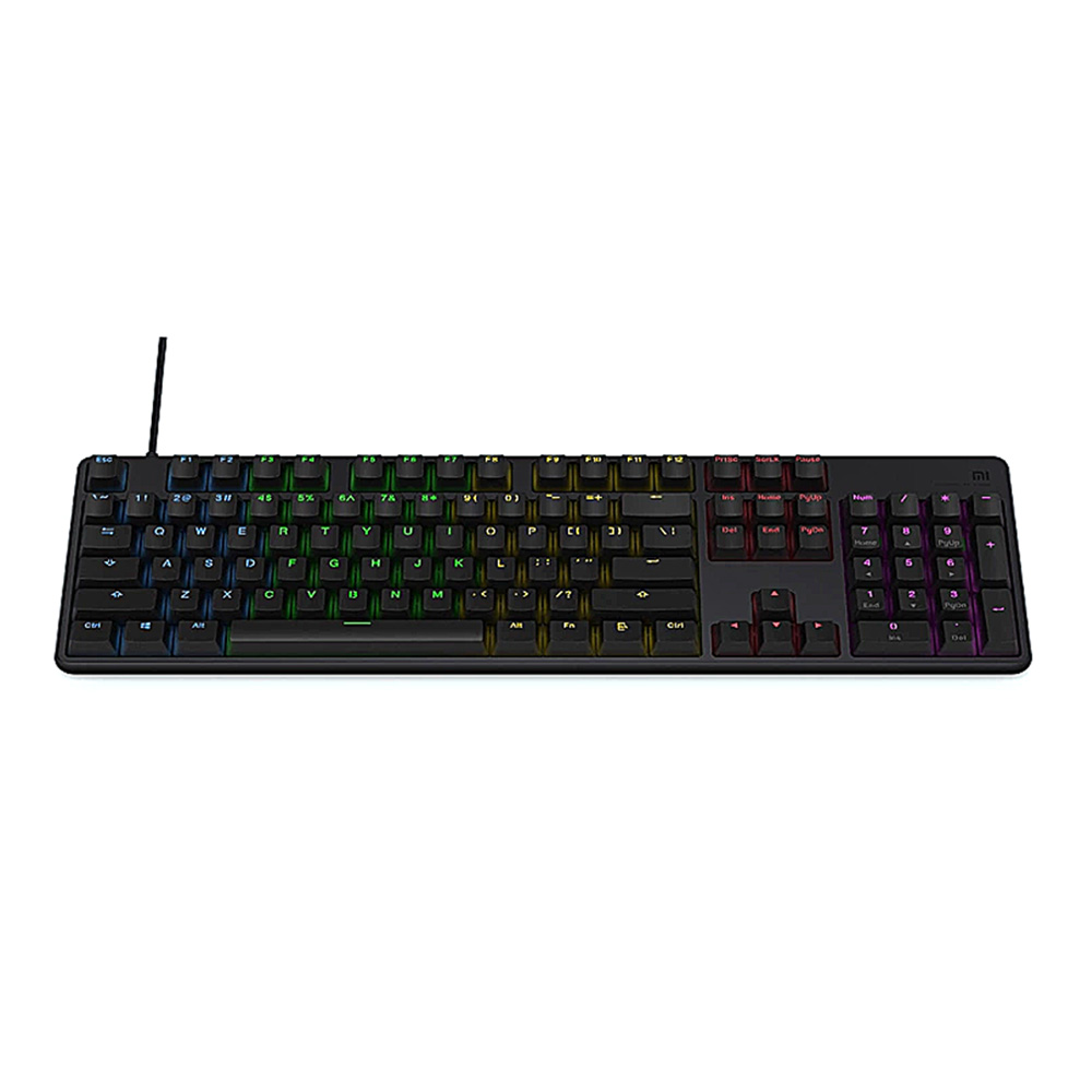 Xiaomi Wired Gaming Keyboard 104-Key RGB Backlit Aluminum Alloy Surface Cover Ergonomic Button Sorting New Gaming Switch - Black