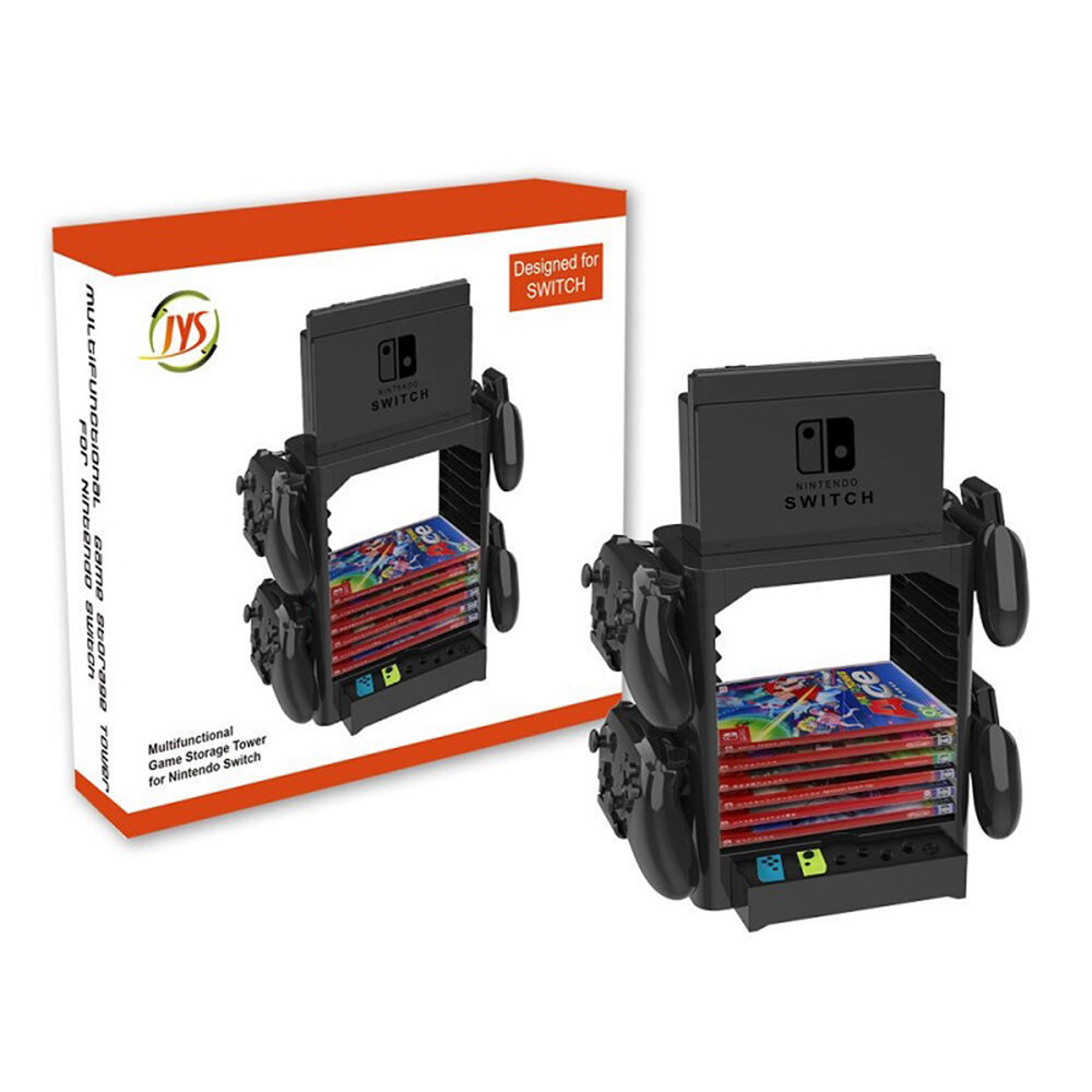 Jys Switch Multifunctional Game Storage Tower Black
