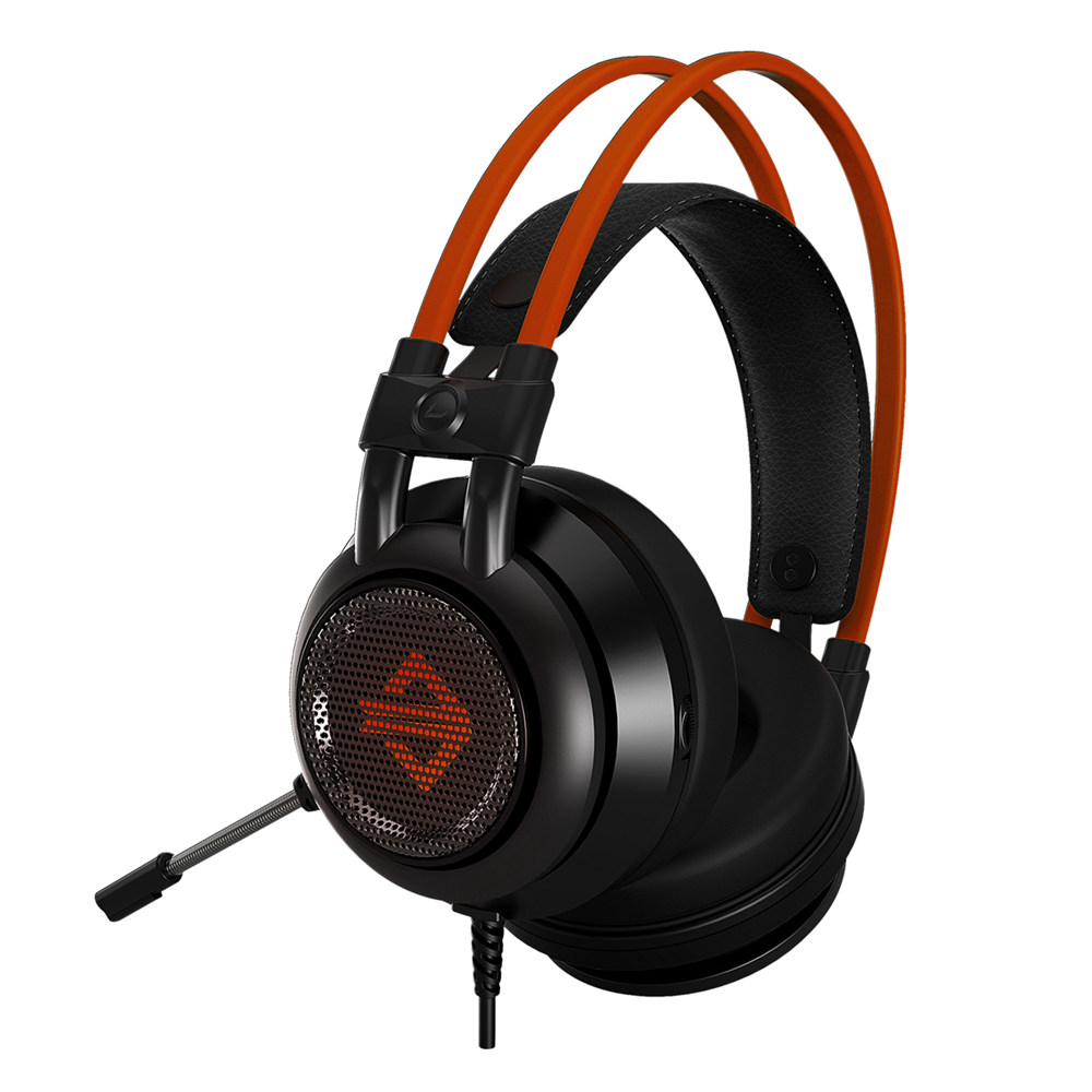 Ajazz AX391 Gaming Headphones LED Glowing Headset Black and Orange