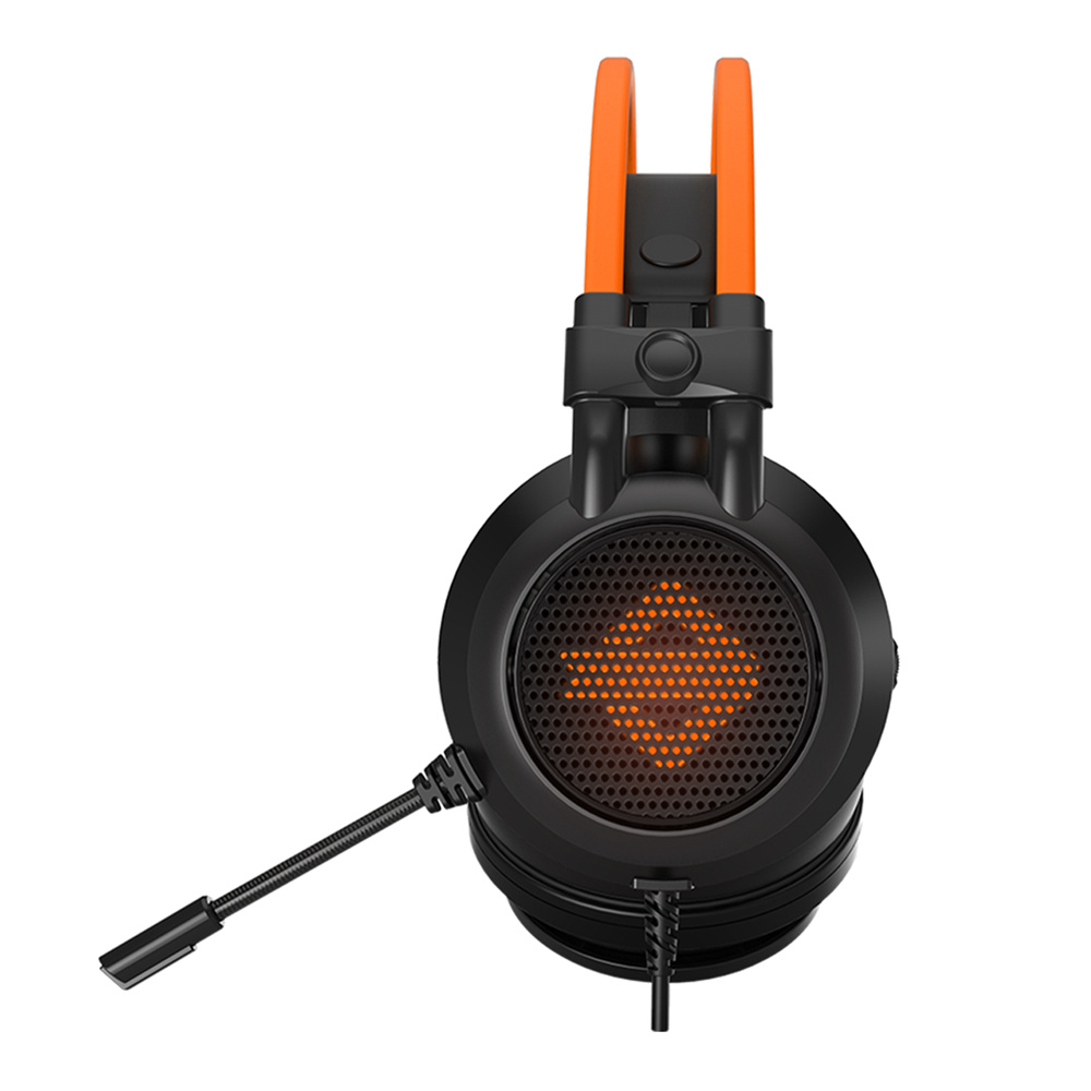 Ajazz AX391 Gaming Headphones LED Glowing Headset Black and Orange