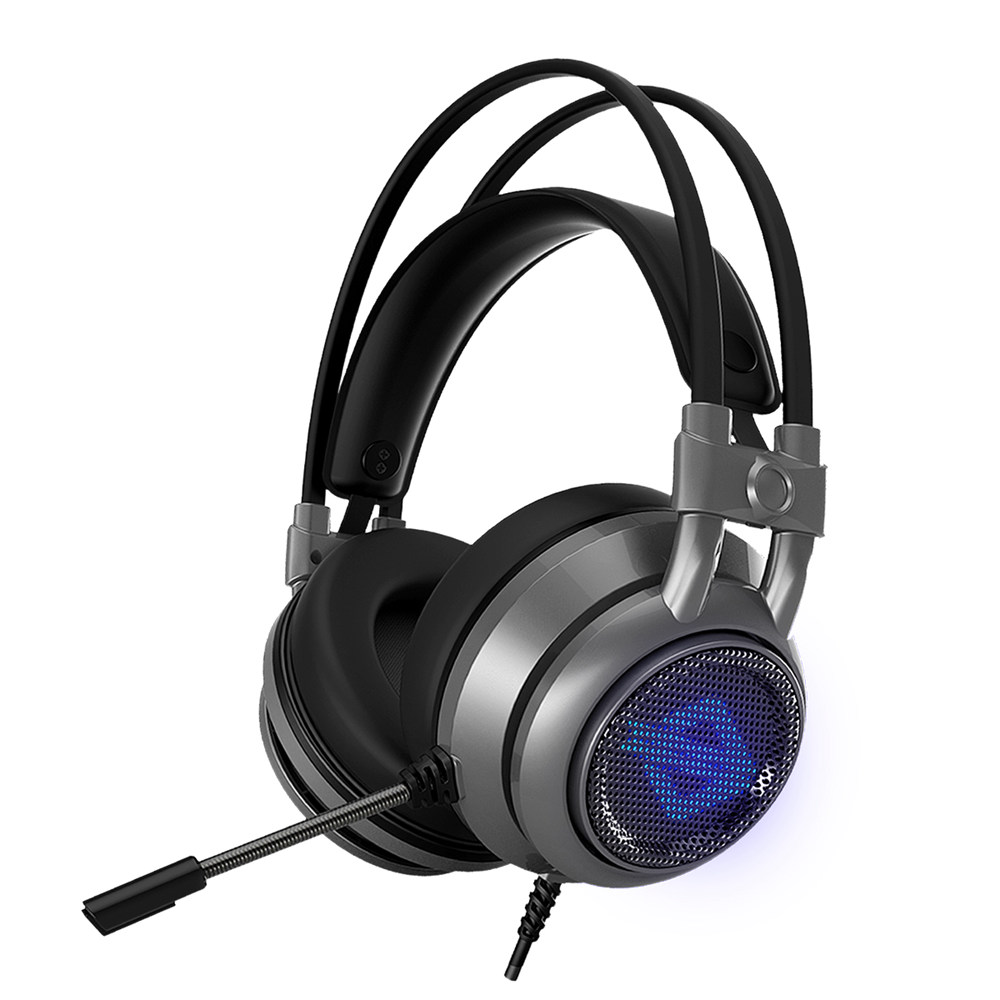 

Ajazz AX391 Gaming Headphones with Mic USB Interface LED Glowing 50mm Drive Unit Headset - Gray