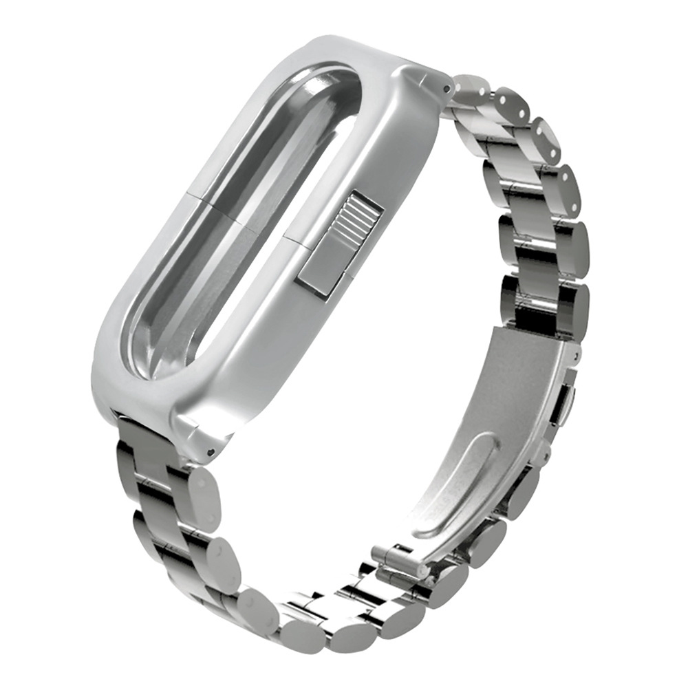 

Replaceable Steel Wrist Strap For Xiaomi Mi Band 3 Smart Bracelet - Silver