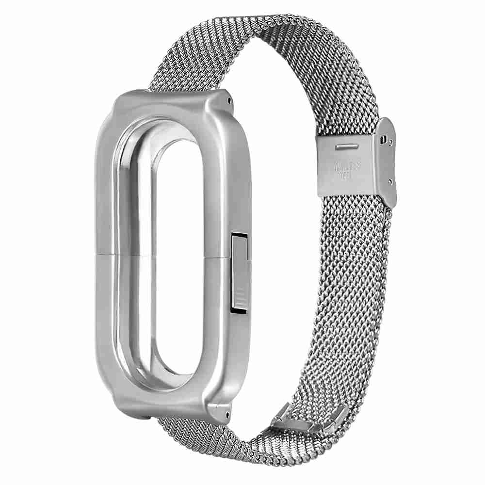 

Replaceable Steel Wrist Strap For Xiaomi Mi Band 3 Smart Bracelet - Silver