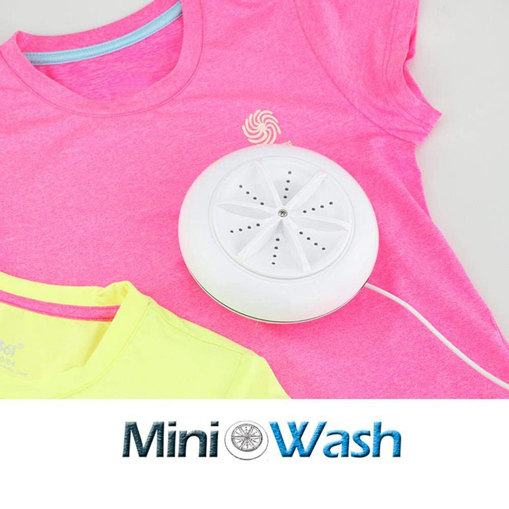 USB Portable Mini Ultrasonic Turbine Washing Machine Black White