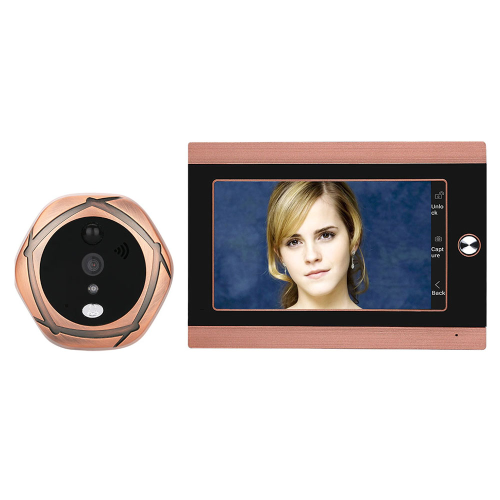 

SY708G11 720P 7 Inch Video Door Peephole Camera Doorbell Intercom Kit 1-Camera 1-Monitor - Gold US Plug