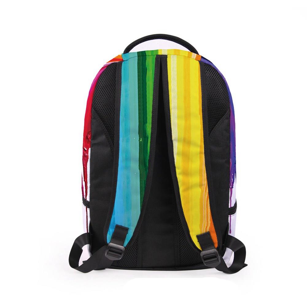 3D Printed Rainbow Pigment Pattern Backpack White