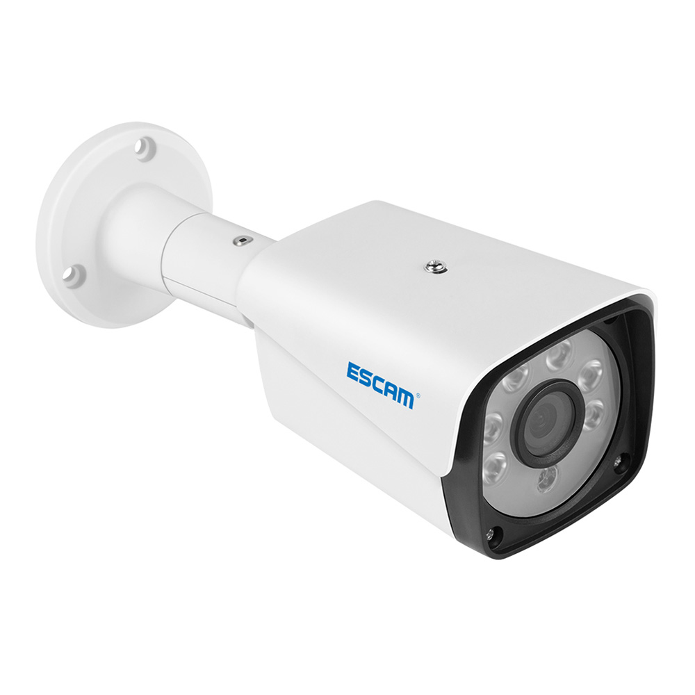

ESCAM QH002 HD 1080P 2MP P2P IR IP Outdoor Camera IP66 Water Resistant Smart Analysis ONVIF H.265 - White EU Plug
