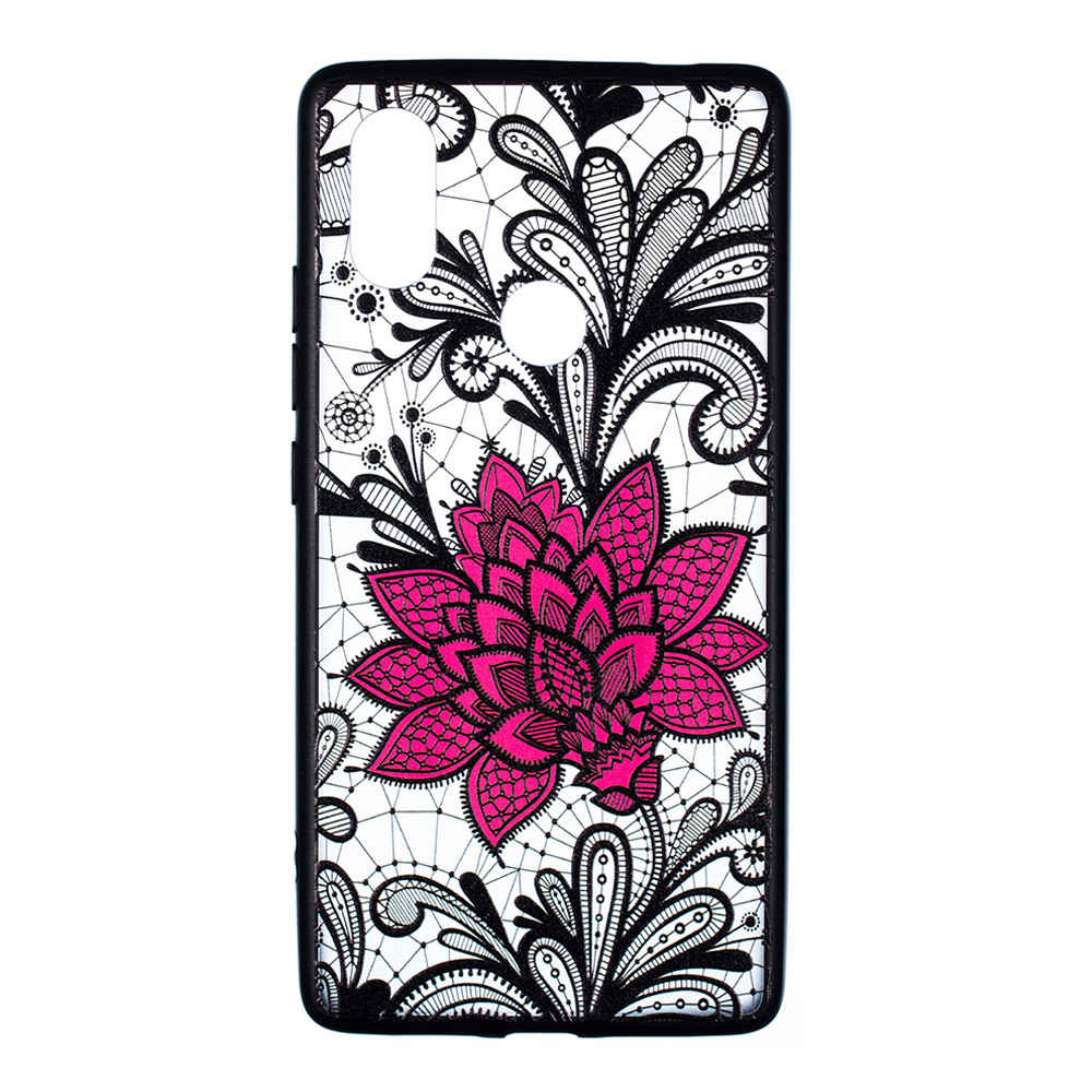 Emboss Flower Phone Case voor Xiaomi Mi 8 SE beschermende Air Shell TPU Back Cover - transparant