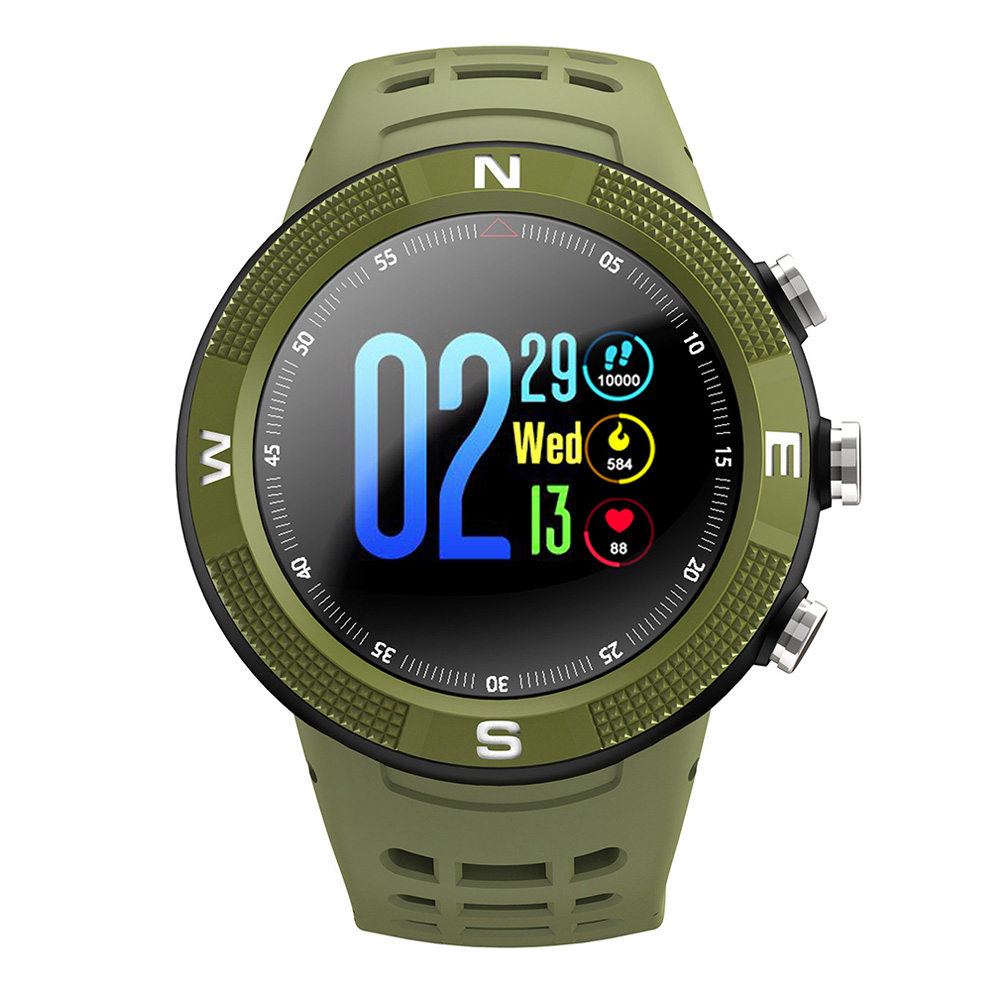 

NO.1 F18 Sports Smartwatch 1.3 Inch TFT Touch Screen Bluetooth 4.2 IP68 Built-in GPS Heart Rate Monitor Call Message Reminder - Green