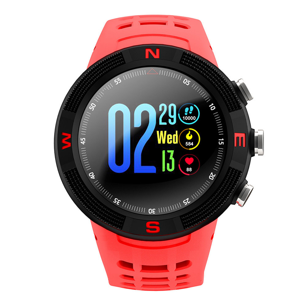 

NO.1 F18 Sports Smartwatch 1.3 Inch TFT Touch Screen Bluetooth 4.2 IP68 Built-in GPS Heart Rate Monitor Call Message Reminder - Red
