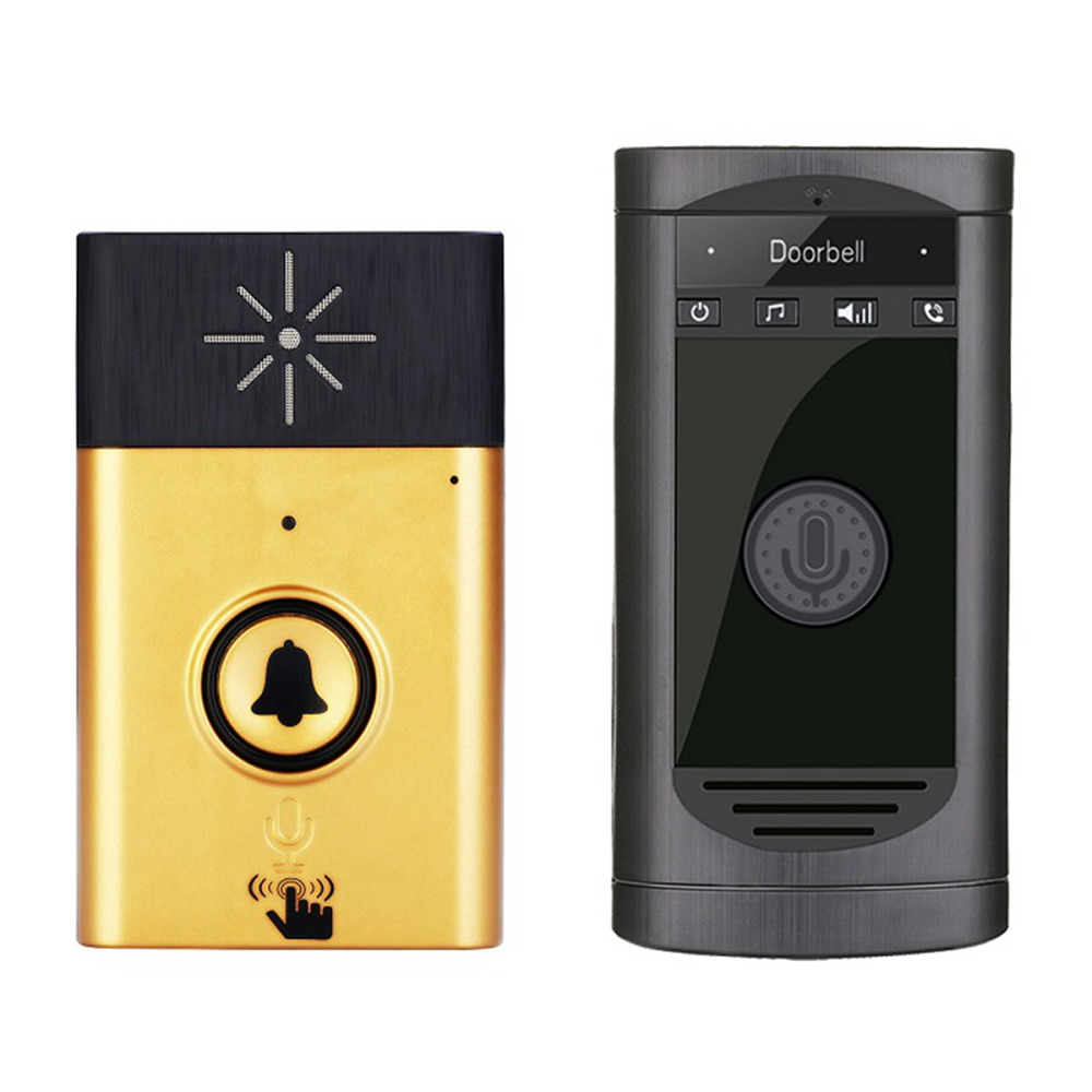 

H6S 1v1 Wireless Voice Intercom Doorbell Kit Two-way Mobile Intercom Doorbell - Gold+Black