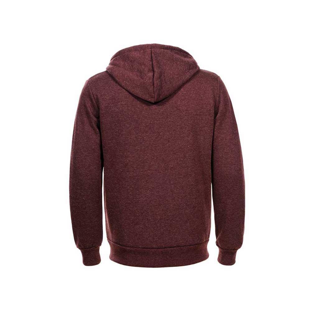 Men Solid Color Sweatshirt Hoodie Burgundy