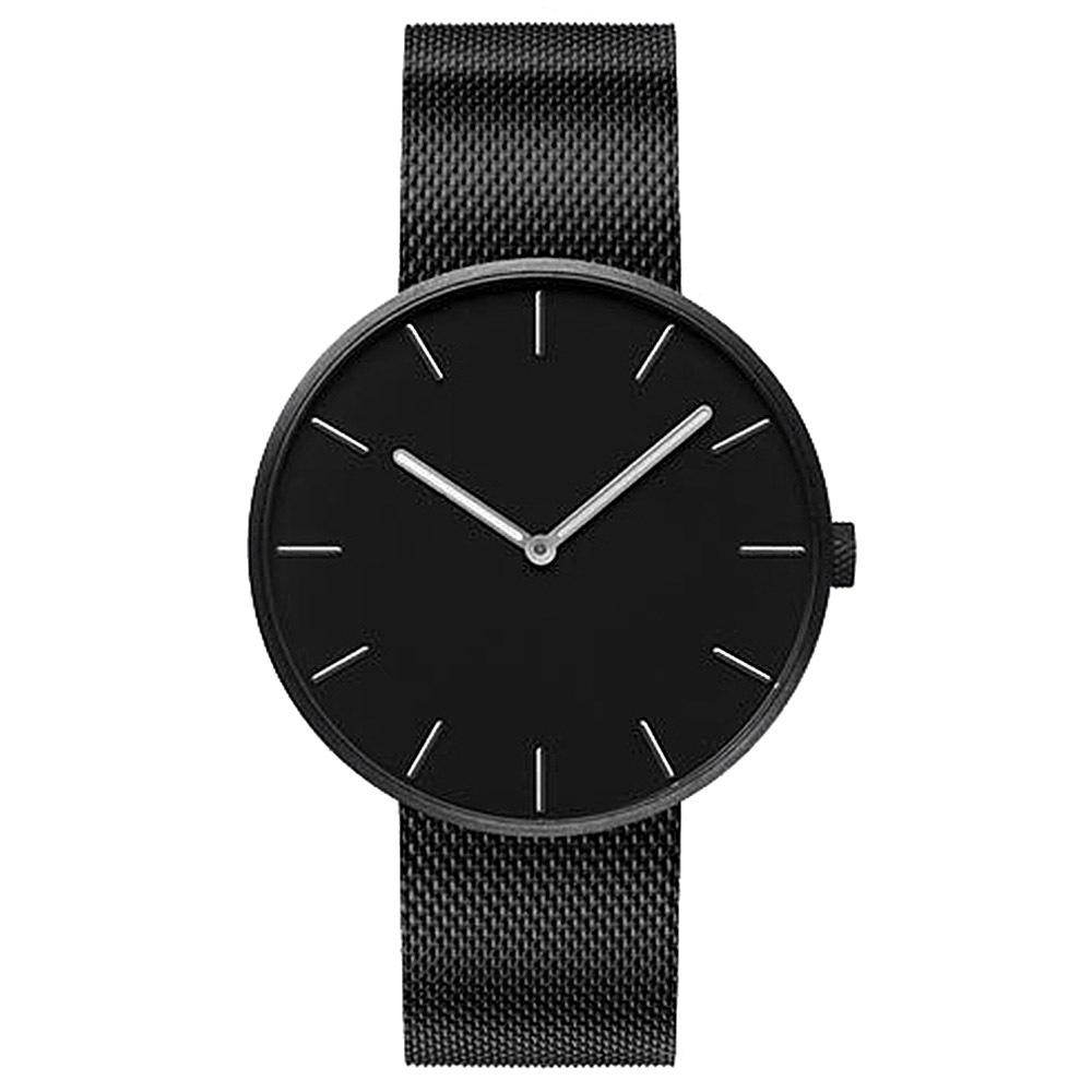 all black quartz watch