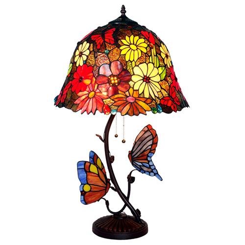 Tiffany Style Butterfly Flower Table Lamp