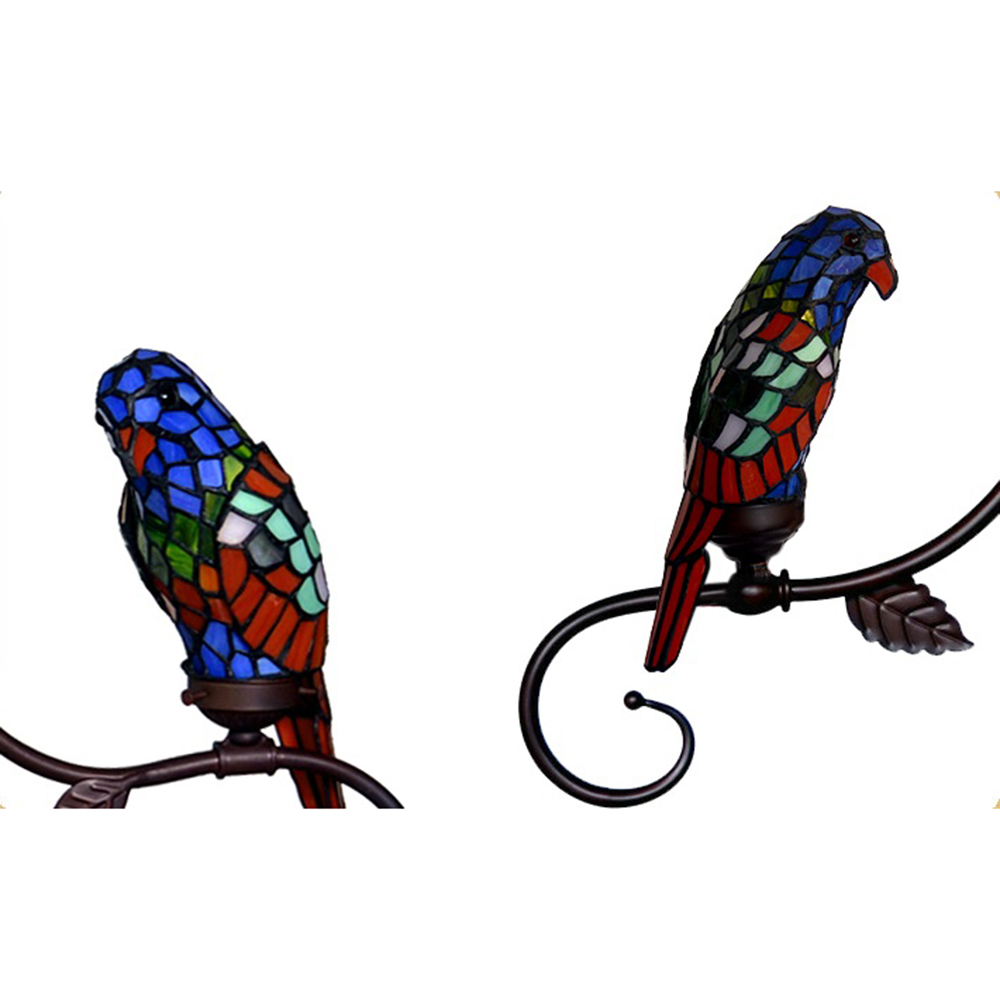 FUMAT Tiffany Style Red Parrot Pendant Light