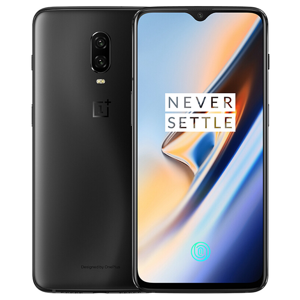 Oneplus 6T 6.41 Inch 4G LTE Smartphone Snapdragon 845 8GB 128GB 16.0MP+20.0MP Dual Rear Cameras Android 9.0 In-Display Fingerprint NFC Fast Charge Global ROM - Midnight Black