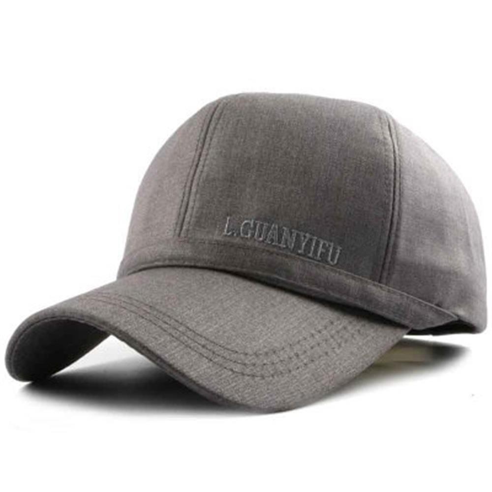 Men Cotton Baseball Cap Light Gray