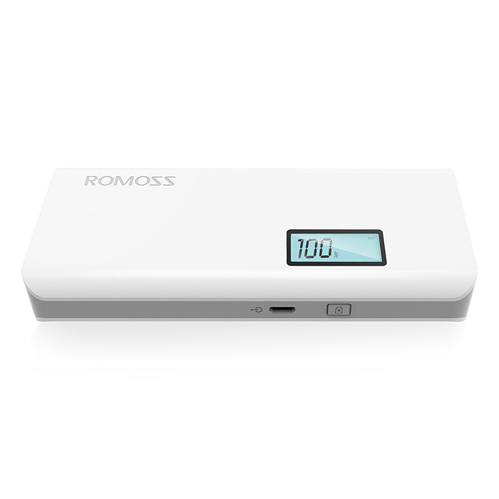 

Original ROMOSS Sense4 Plus Dual USB 10400mAh Power Bank Mobile Power Charger with Digital Display - White