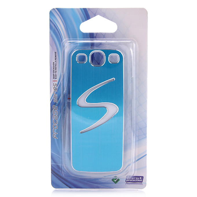 

S Pattern Sense LED Flash Light Hard Case Cover for Samsung Galaxy S3 i9300 - Blue