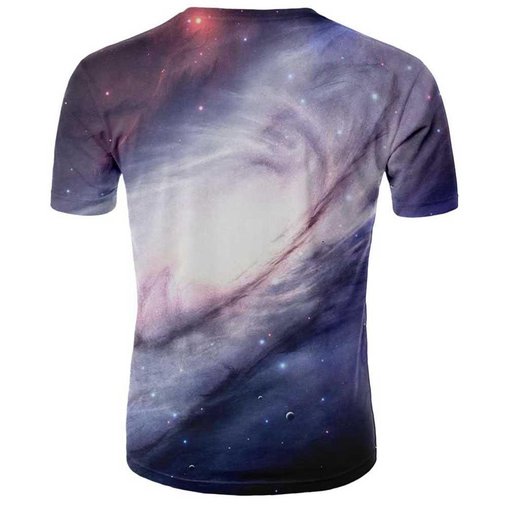 Men 3D Printed Universe Pattern T-shirt Size 3XL Multicolor