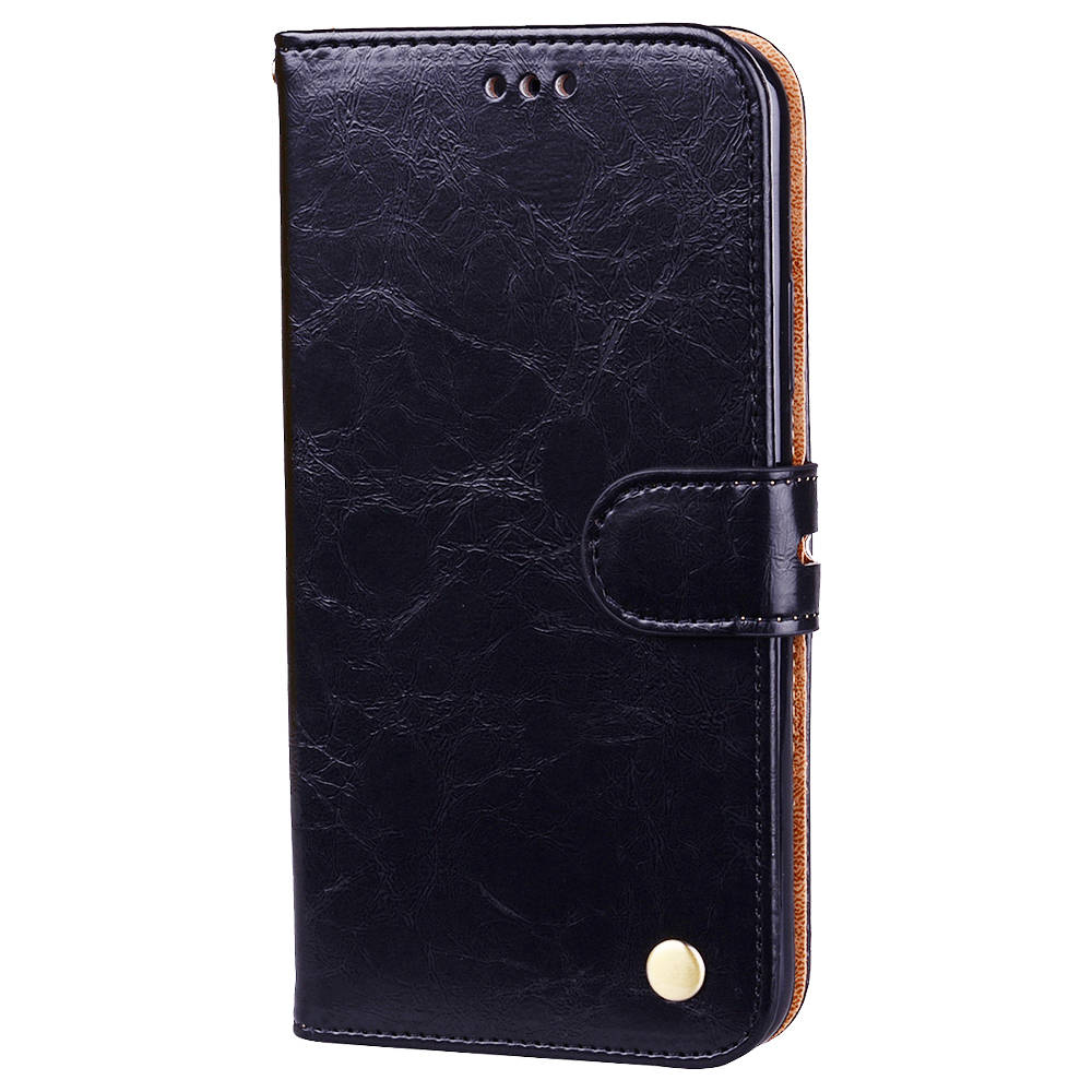 Hat-Prince Protective Leather Phone Case for iPhone XXS Black