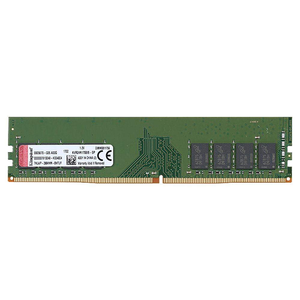 

Kingston ValueRAM KVR24N17S8/8 DDR4 2400MHz 8GB Desktop Motherboard Memory Module - Green