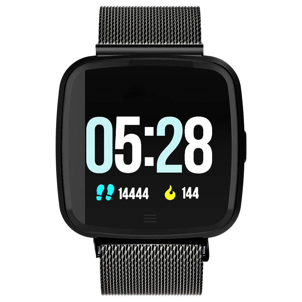 

NO.1 G12 Smart Watch 1.3 Inch TFT Screen IP67 Waterproof Heart Rate Sleep Monitor Multi-Sport Mode - Black Case + Steel Strap