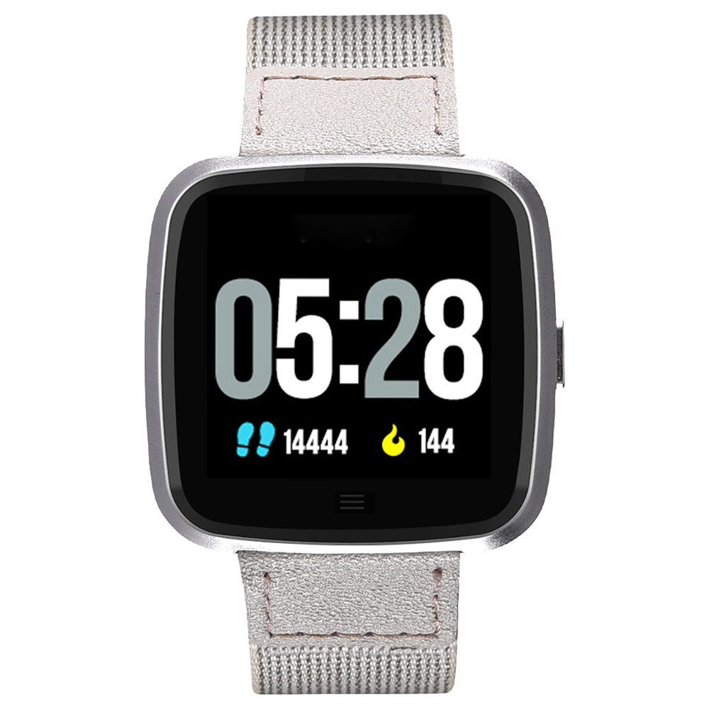 

NO.1 G12 Smart Watch 1.3 Inch TFT Screen IP67 Waterproof Heart Rate Sleep Monitor Multi-Sport Mode - Silver Case + Nylon Strap