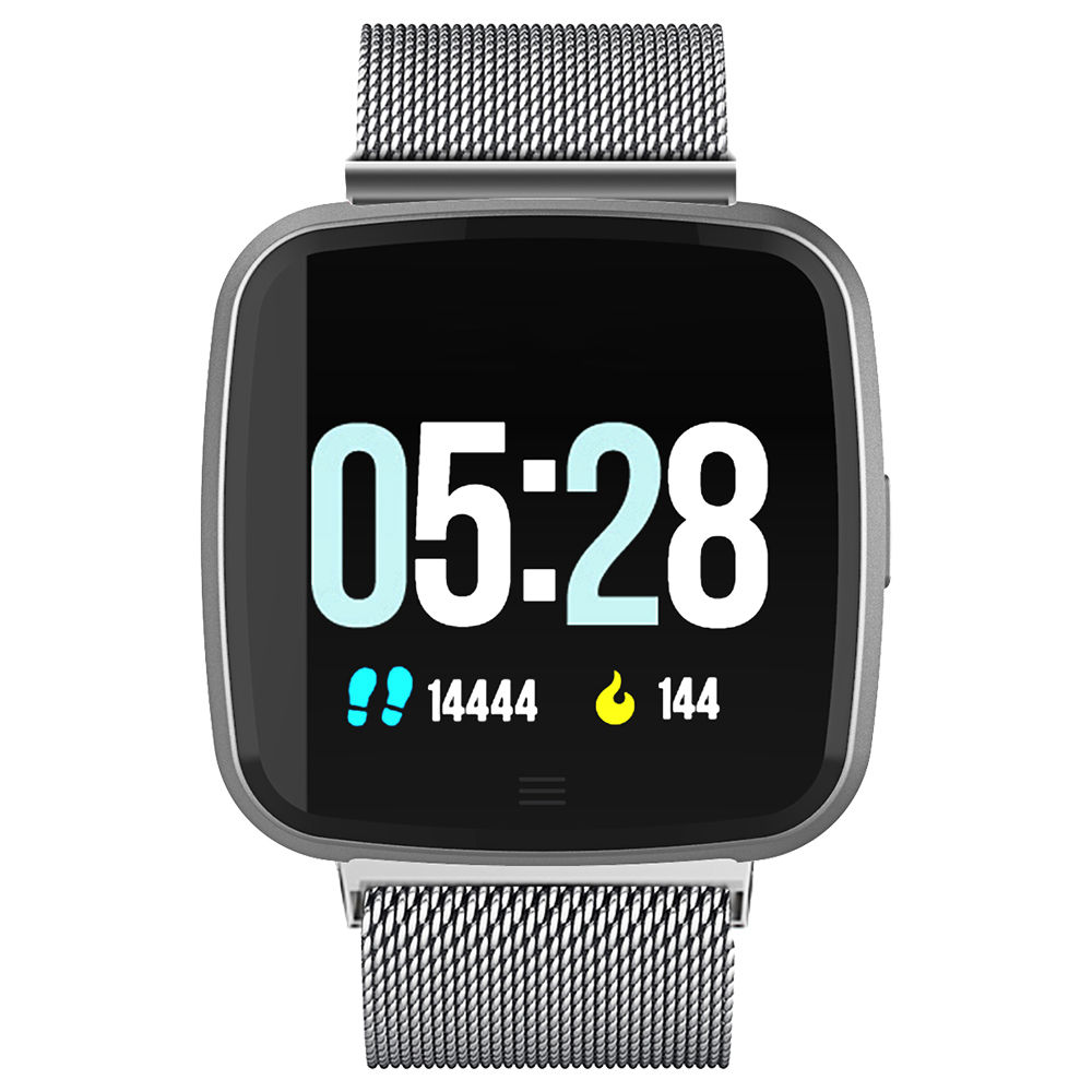 

NO.1 G12 Smart Watch 1.3 Inch TFT Screen IP67 Waterproof Heart Rate Sleep Monitor Multi-Sport Mode - Silver Case + Steel Strap
