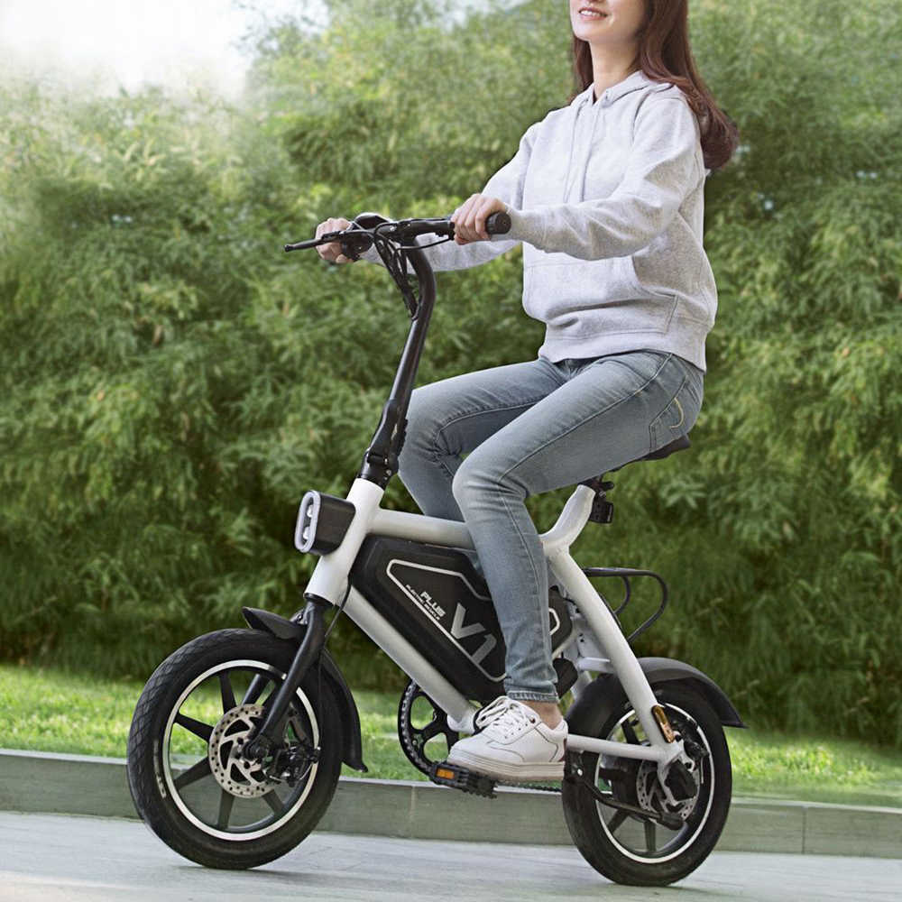 HIMO V1 Plus Portable Folding Electric Moped Bicycle White