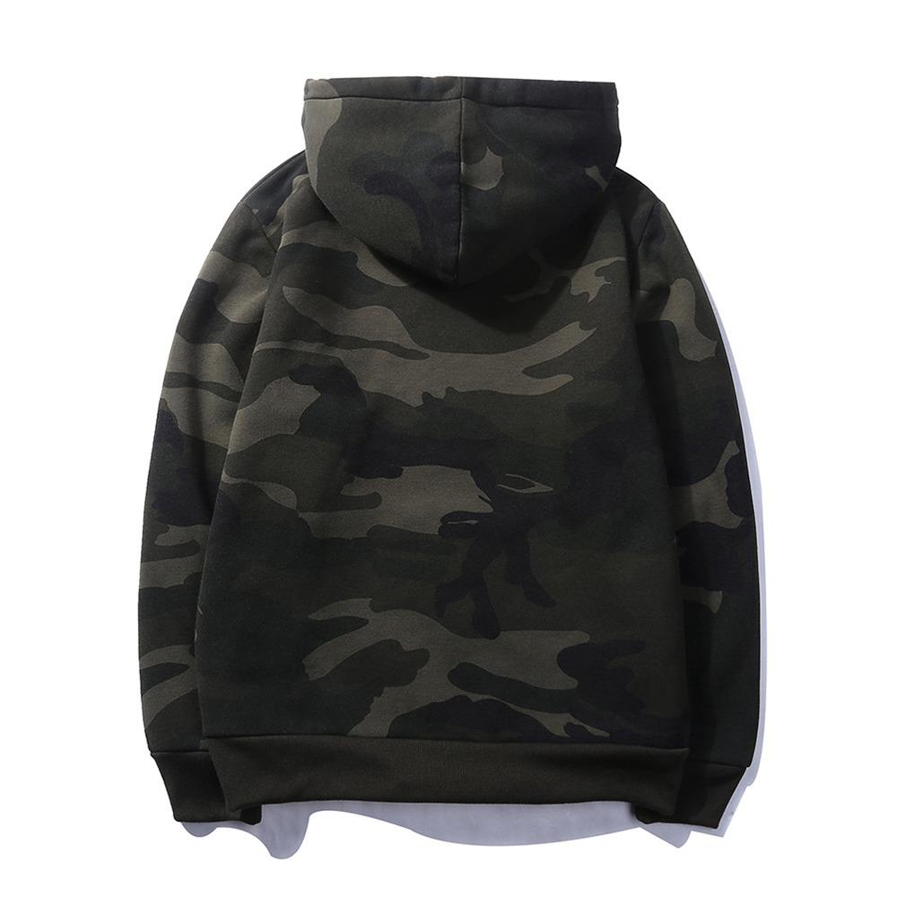 Grey And Green Camouflage Print Men's Hoodie