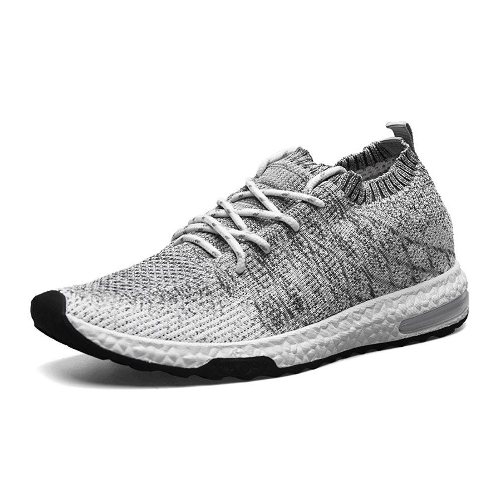 Men's Sneakers Knitted Lace Up Shoes EU40 Light Gray