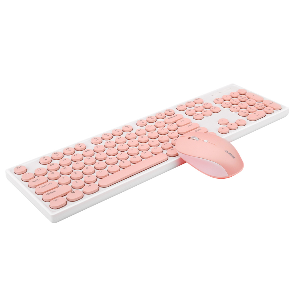 Ajazz 335I 2.4G Wireless Keyboard Mouse Kit Pink