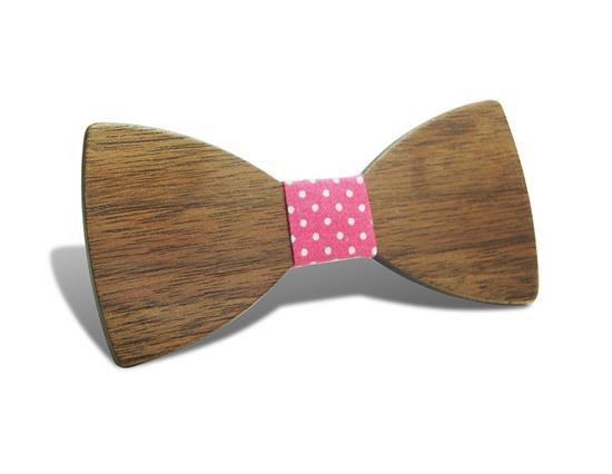 New Design Customize Boys Wooden Bow Ties Red Point