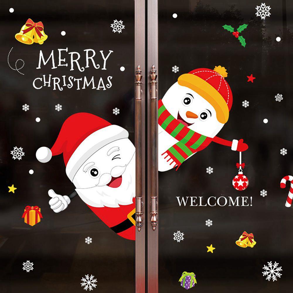 XH6253 Christmas Snowman Wreath Santa Claus Sticker