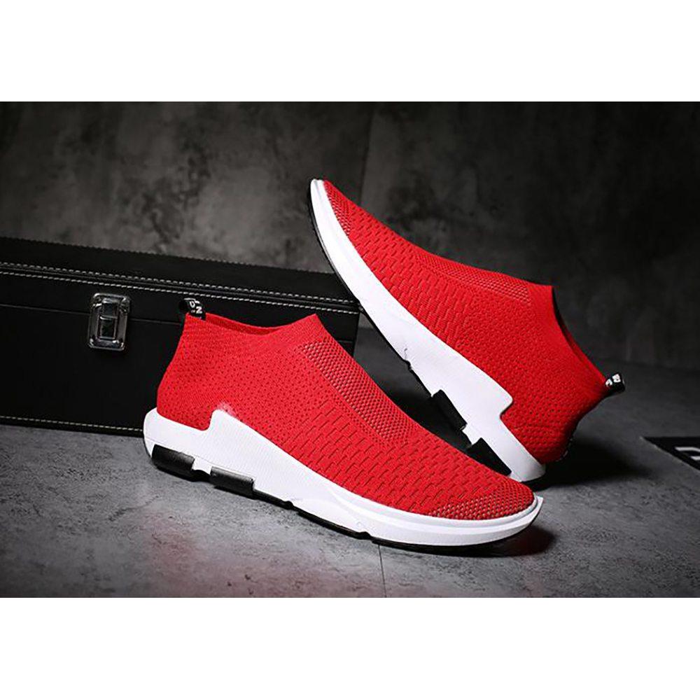 S896 Men Casual Knitted Sneakers Size EU39 Red