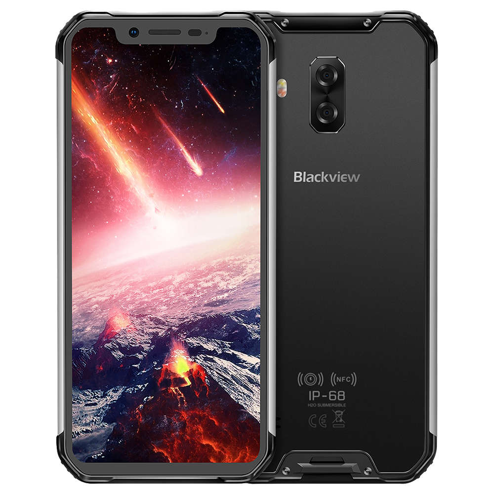 Blackview BV9600 pro 6.21 Inch 4G LTE Smartphone Helio P60 6GB 128GB 16.0MP + 8.0MP Dual Rear Cameras Android 8.1 IP68 Wireless Charging NFC Face Unlock - Silver