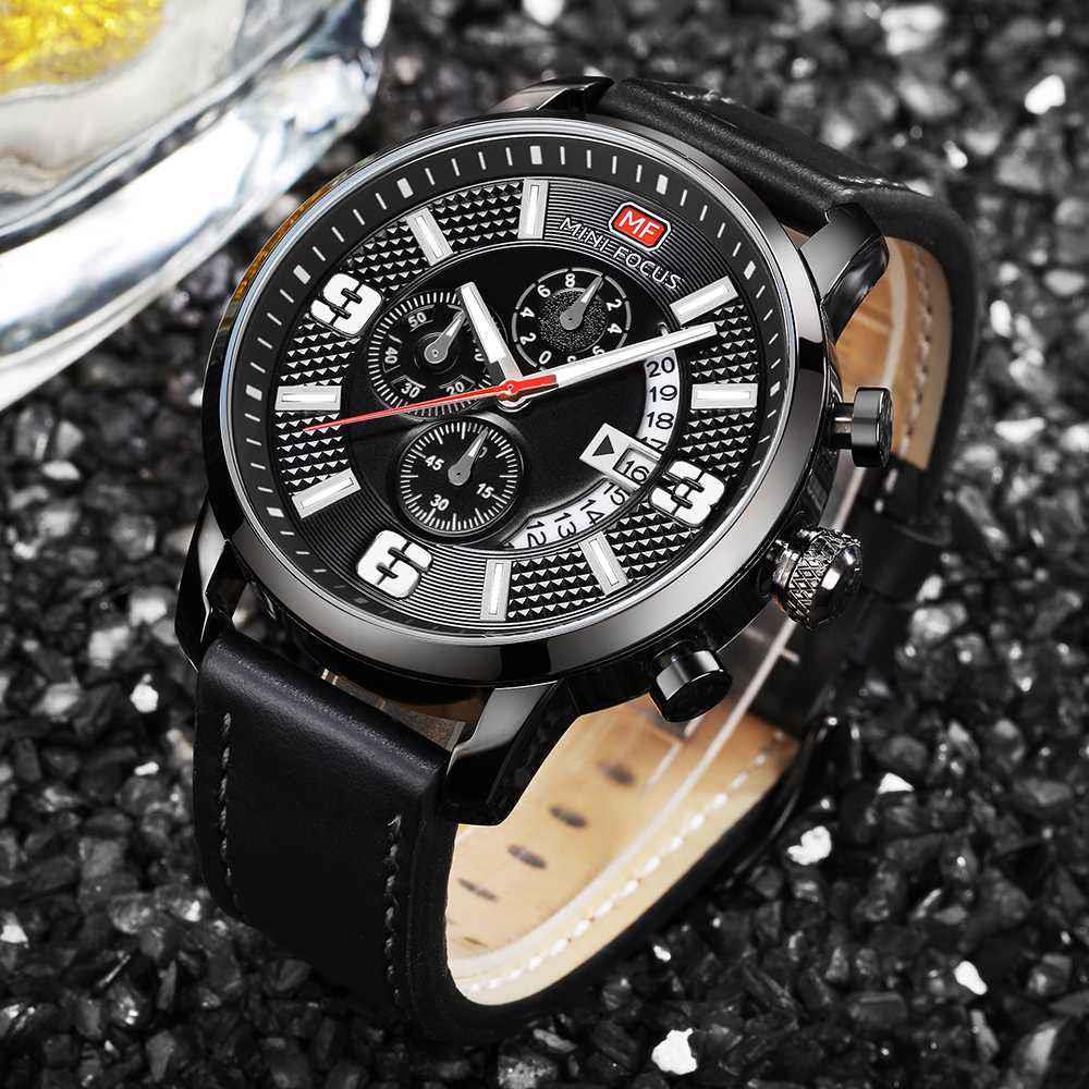 MINI FOCUS MF0025G Men Quartz Watch Black Gray