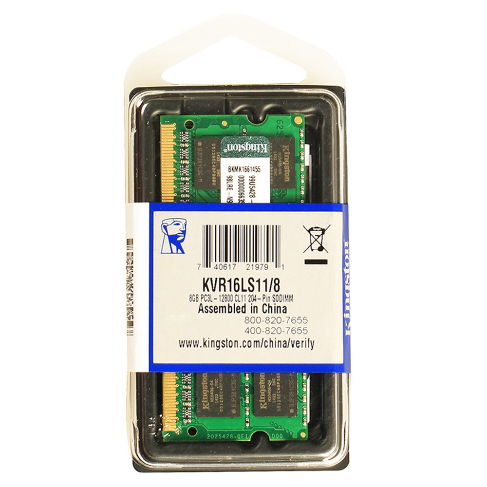 Kingston KVR16LS11/8-SP DDR3 1600MHz 8GB Laptop Memory Module Green