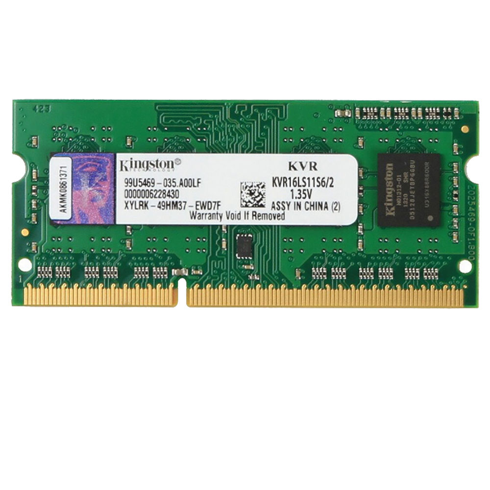 

Kingston KVR16LS6/2 DDR3 1600MHz 2GB ValueRAM UDIMM Memory Module For Laptop Low Voltage Version - Green