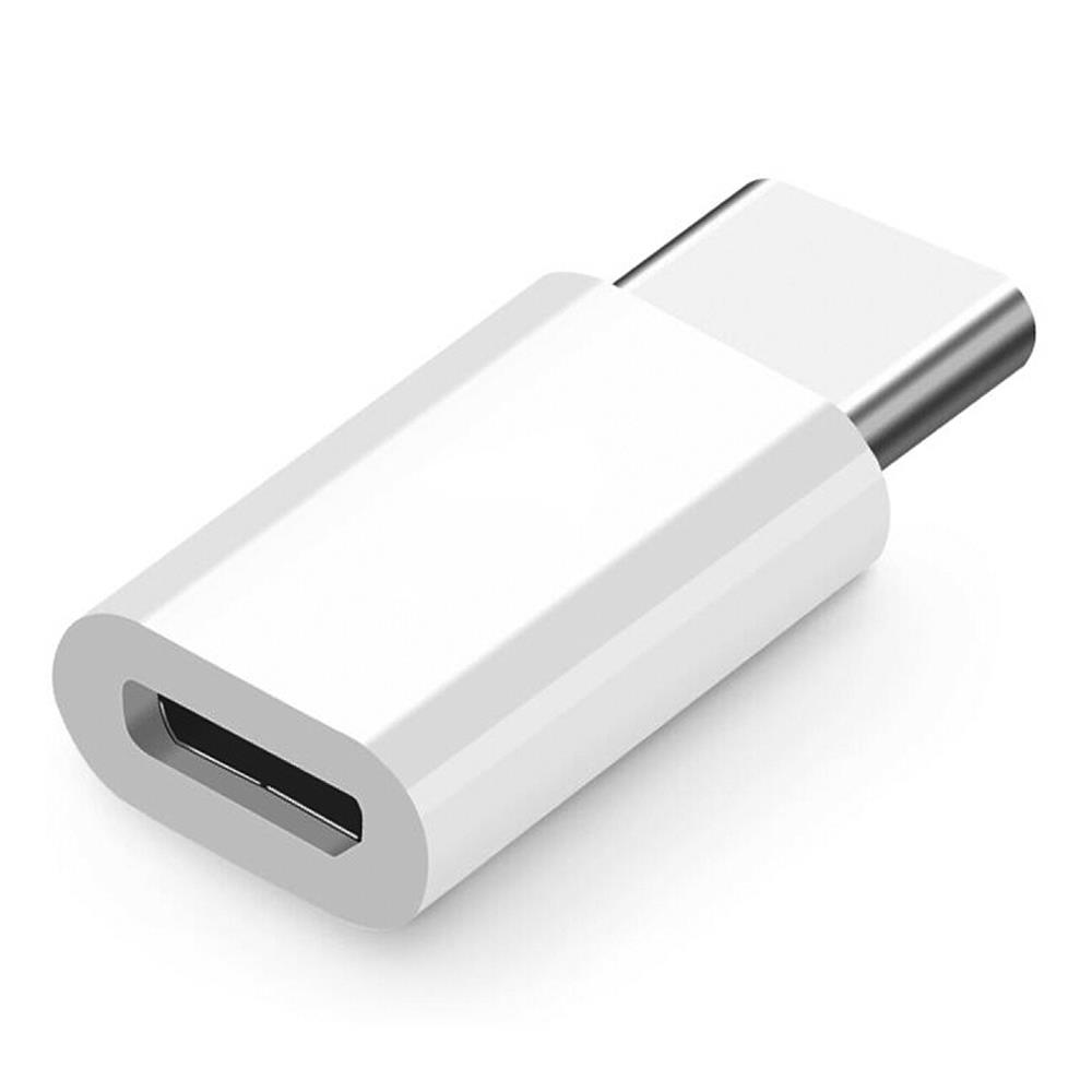 Micro Usb To Type C Converter Adapter For Smartphone White