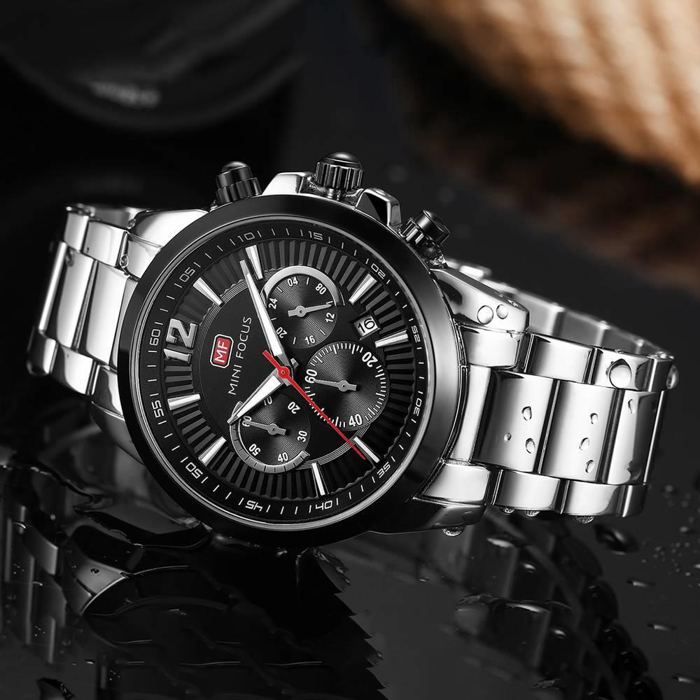 MINI FOCUS MF0087G Men Business Quartz Watch Black