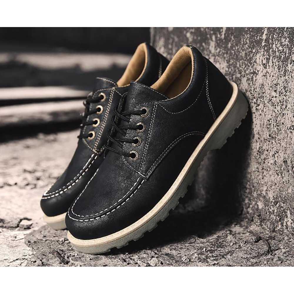 K07 Men's Leather Tooling Shoes EU39 Black