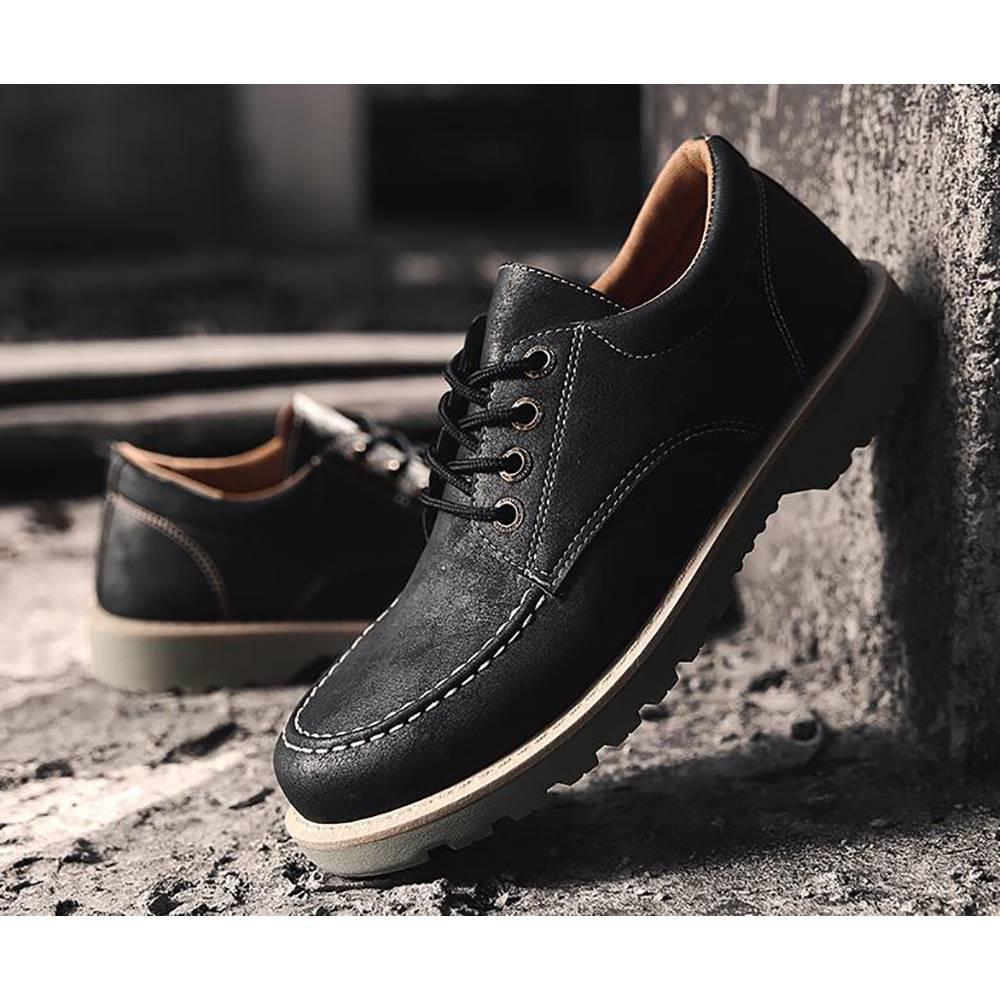 K07 Men's Leather Tooling Shoes EU39 Black