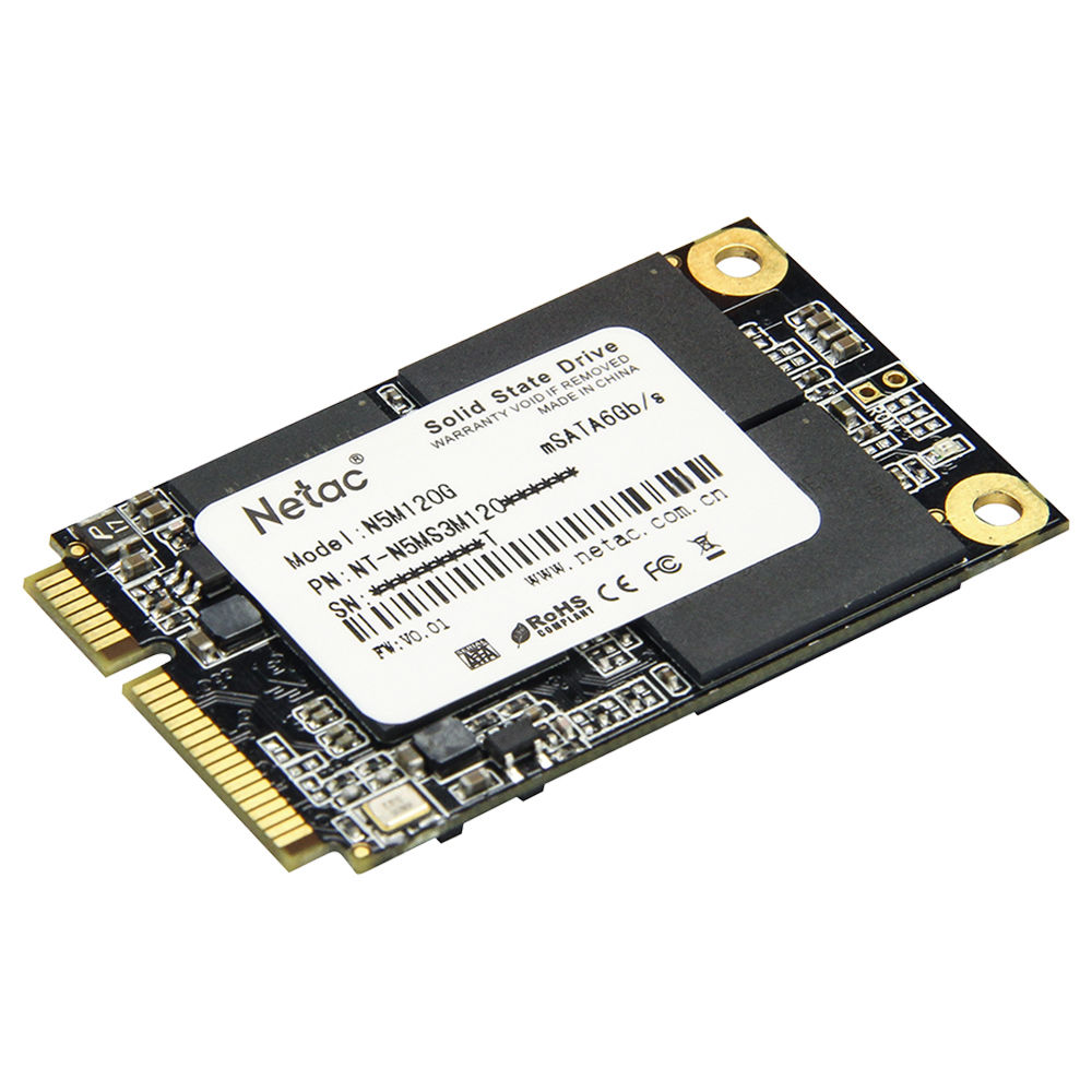 

Netac N5M 120GB mSATA 6Gb/s Interface SSD Internal Solid State Drive Reading Speed 500MB/s - Black