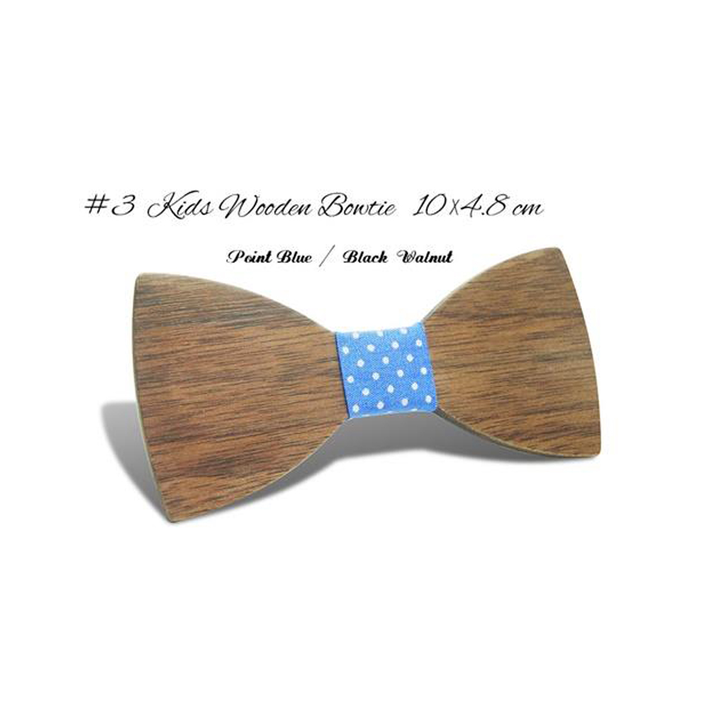 New Design Customize Boys Wooden Bow Ties walnut stars