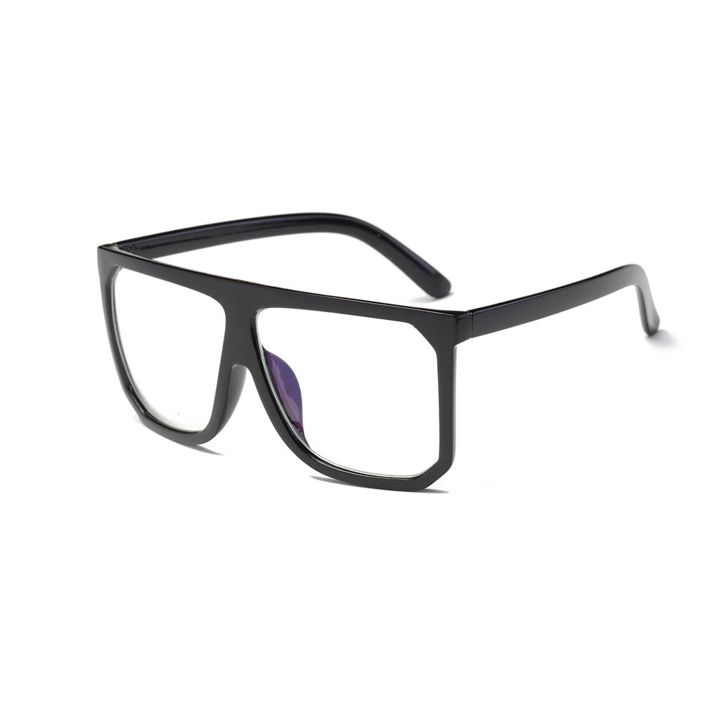 

S17027 Unisex Retro Sunglasses General Large Square Gradient Color Lens - Black